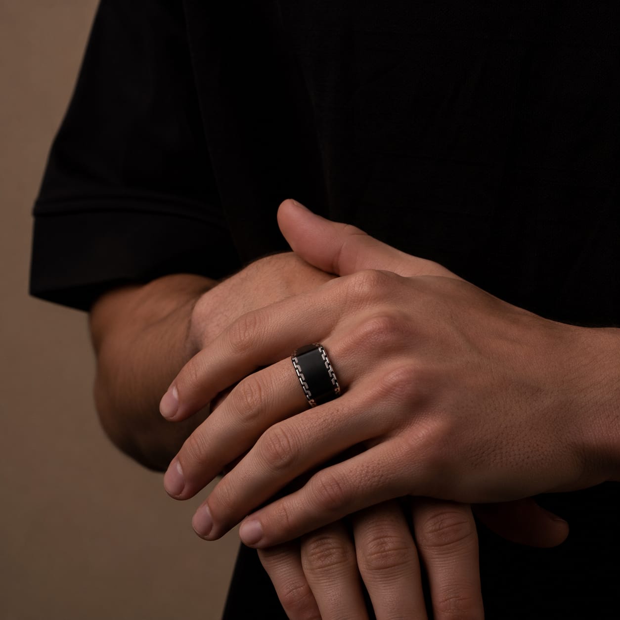 Black Band Greek 925 Ring