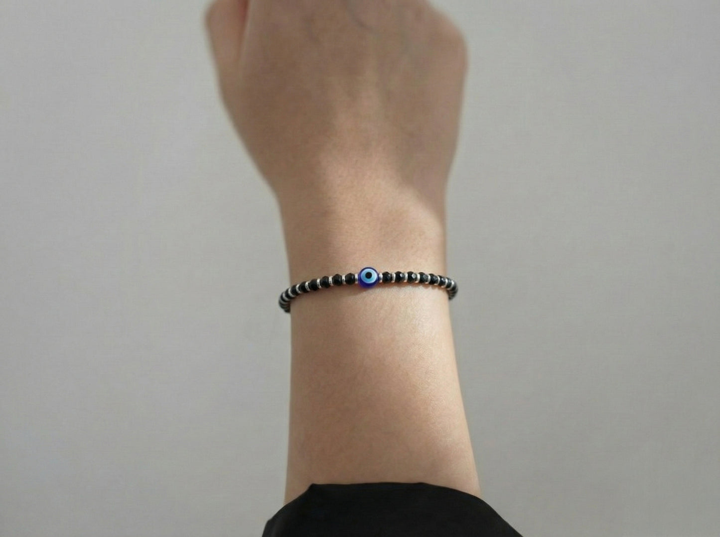 Evil Eye Beaded 925 Silver Bracelet
