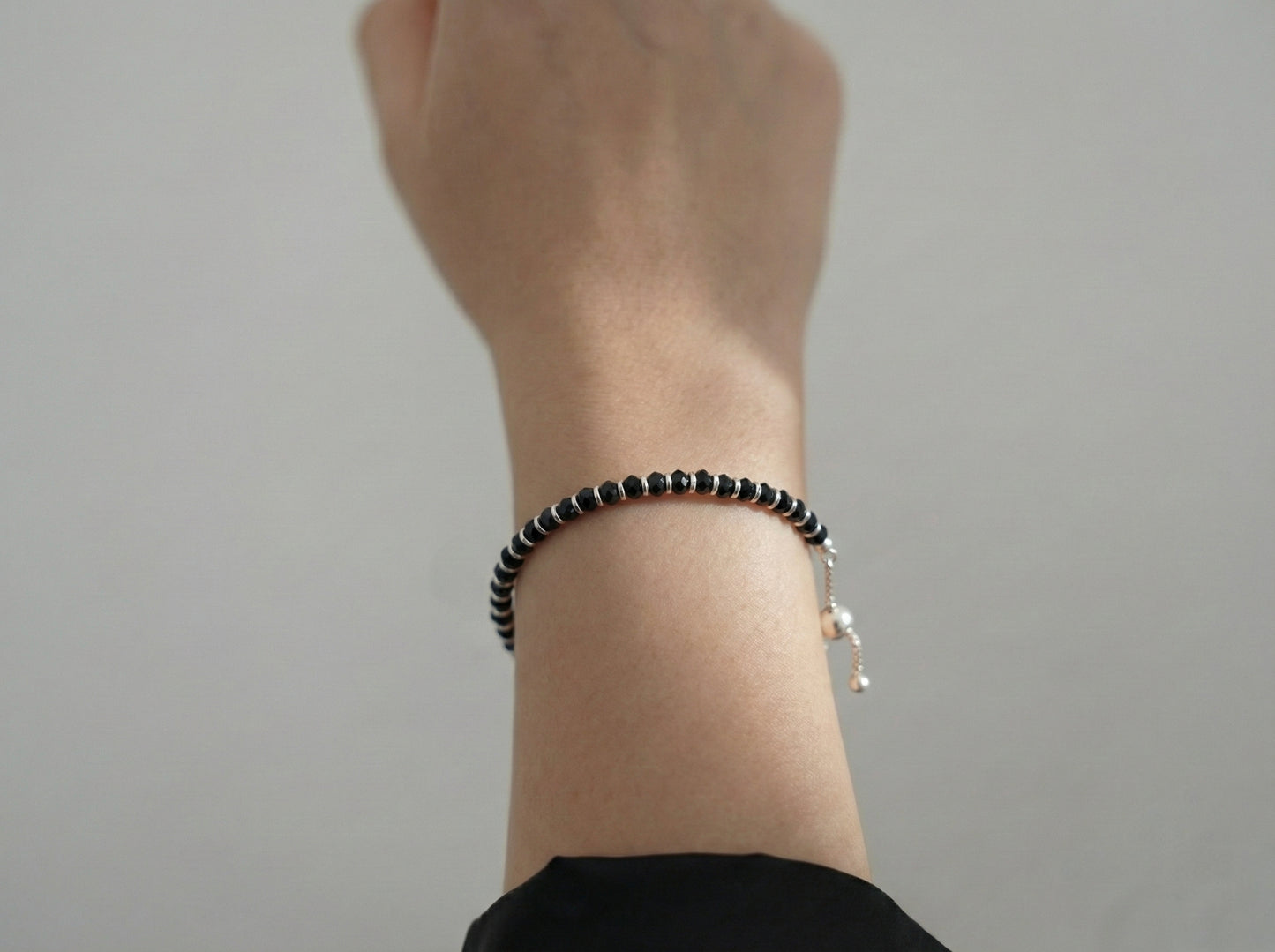 Silver Beaded Bolo Bracelet