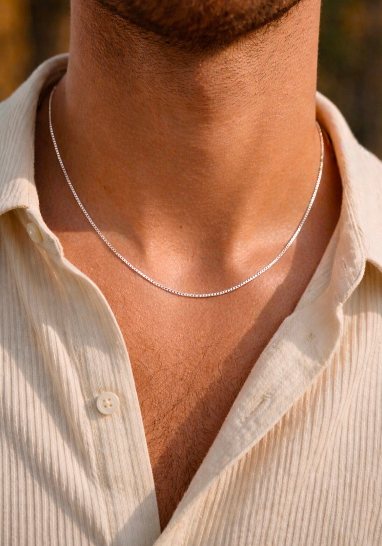 Box Chain Necklace For MEN 925 SILVER