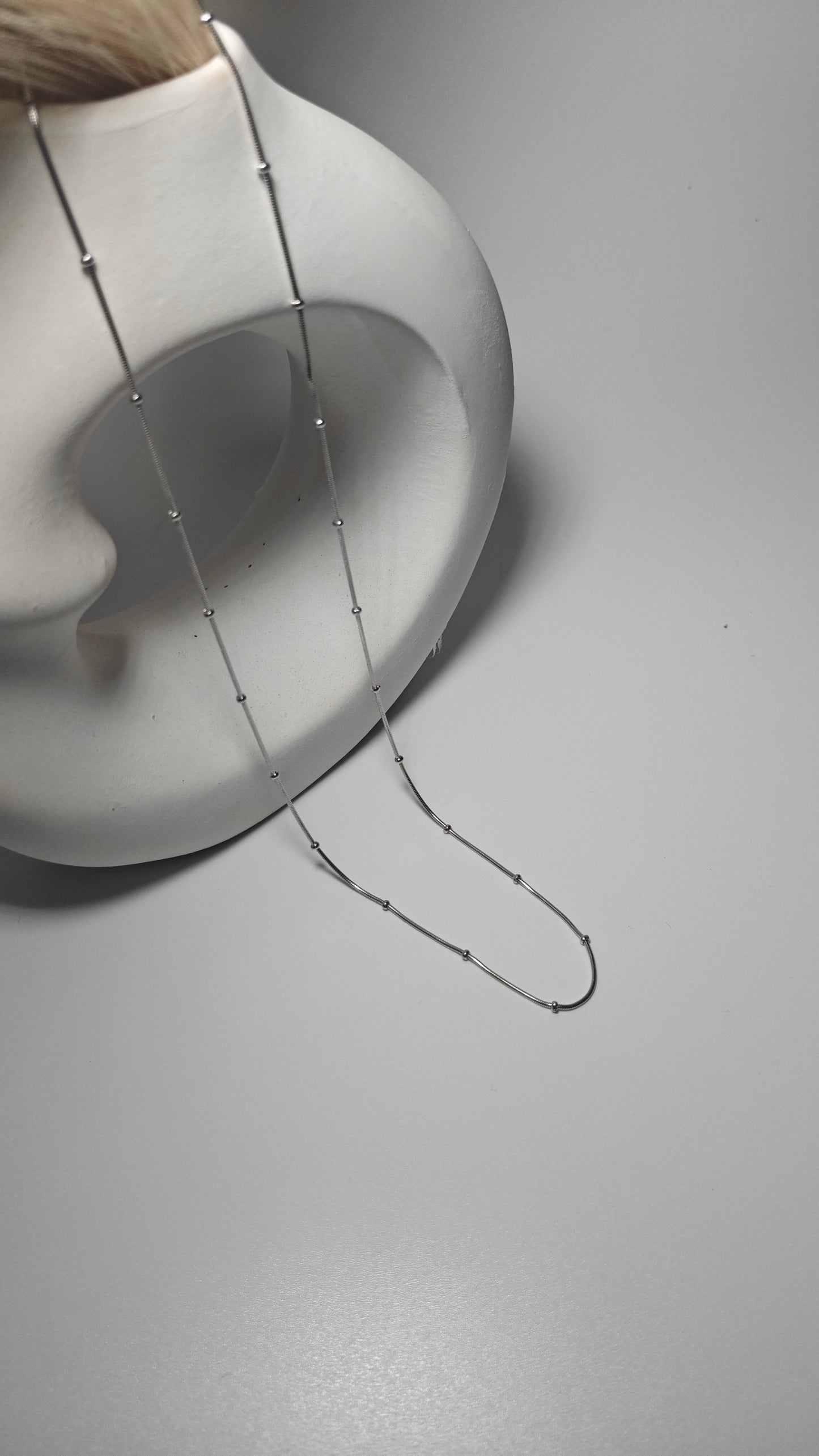Trendy Beaded 925 Silver Chain
