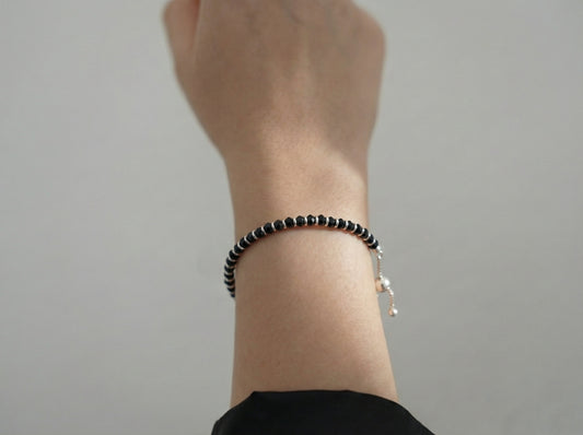 Silver Beaded Bolo Bracelet