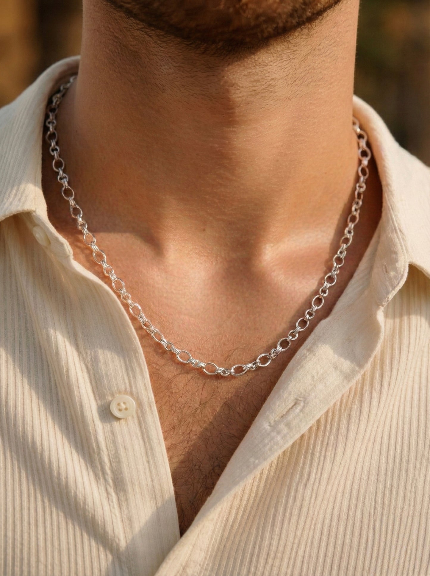 Oval Interlocking 925 Chain For MEN