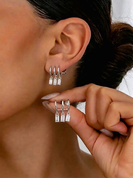 Fancy TRI Dangling 925 Studs