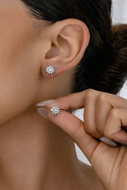 Fancy Blazing Sun 925 Studs